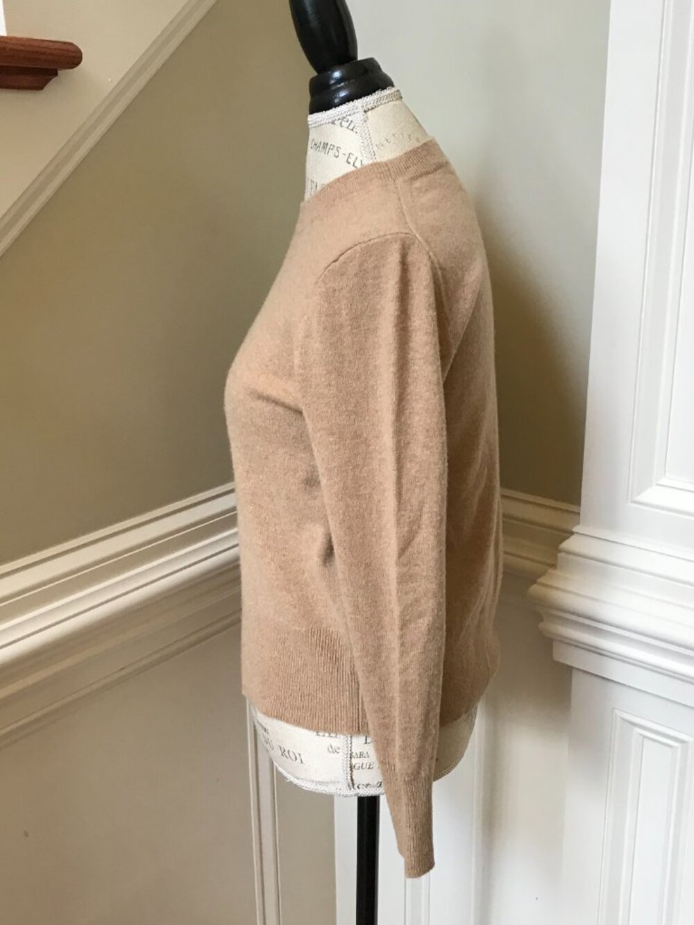 JCrew Classic Cashmere Sweater Womens Small Tan Brown Crew Neck Long Sleeve Knit - Picture 8 of 12